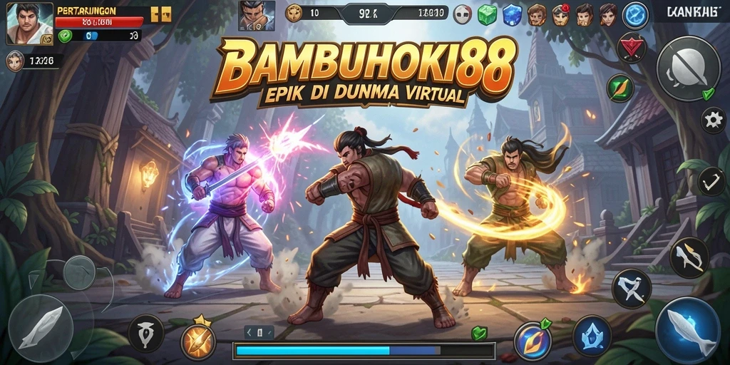 Screenshot dari gameplay <strong>BAMBUHOKI88</strong> menunjukkan pertarungan penuh aksi.