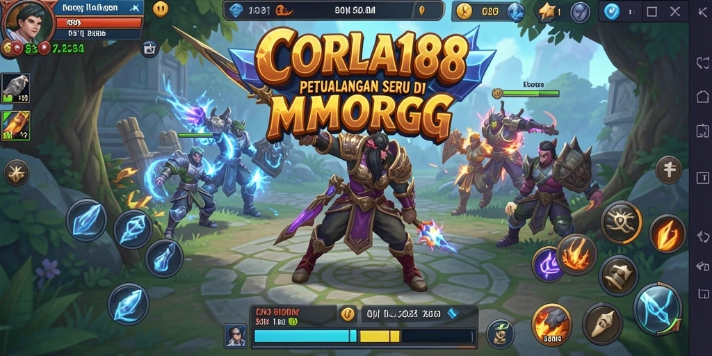 Tangkapan layar gameplay CORLA188 yang menunjukkan serunya pertarungan epik bersama teman.