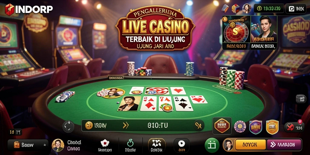 Tampilan gameplay Live Casino dari INDORP yang menarik dan interaktif.
