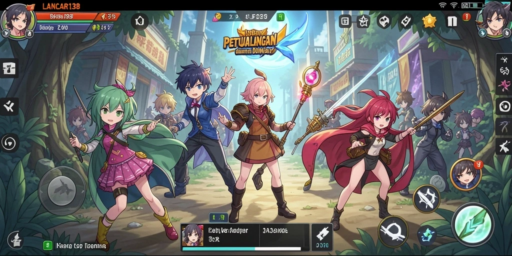 Screenshot gameplay LANCAR138 dengan karakter anime yang dinamis.