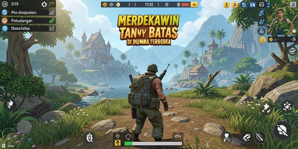 Tampilan gameplay MERDEKAWIN yang memukau dalam dunia terbuka.