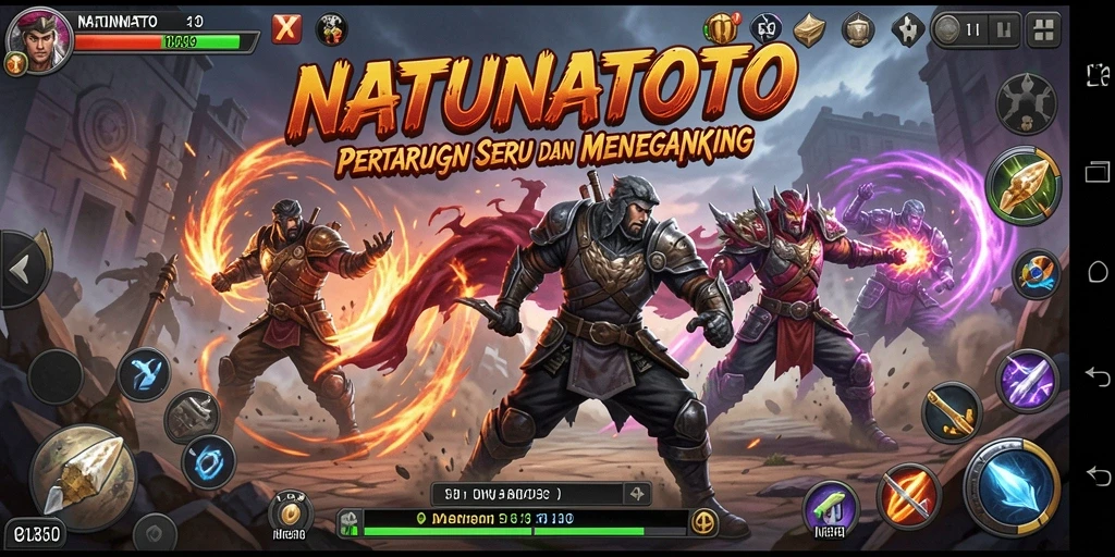 Screenshot menunjukkan pertarungan mendebarkan dalam NATUNATOTO dengan aksi yang intens.