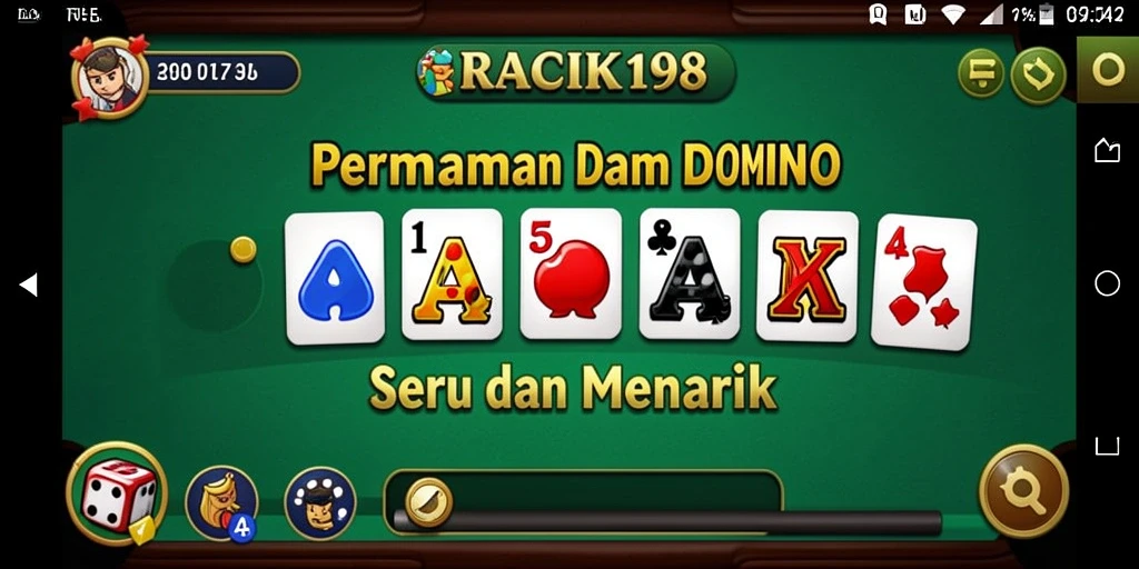 Screenshot gameplay menampilkan serunya permainan Domino di RACIK198.