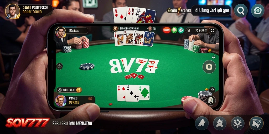 Screenshot gameplay SOV777 menunjukkan pemain bersaing dalam poker.