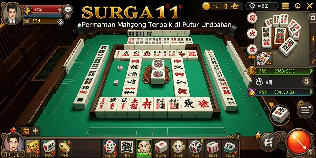 Screenshot utama SURGA11 menampilkan gameplay Mahjong yang menyenangkan.