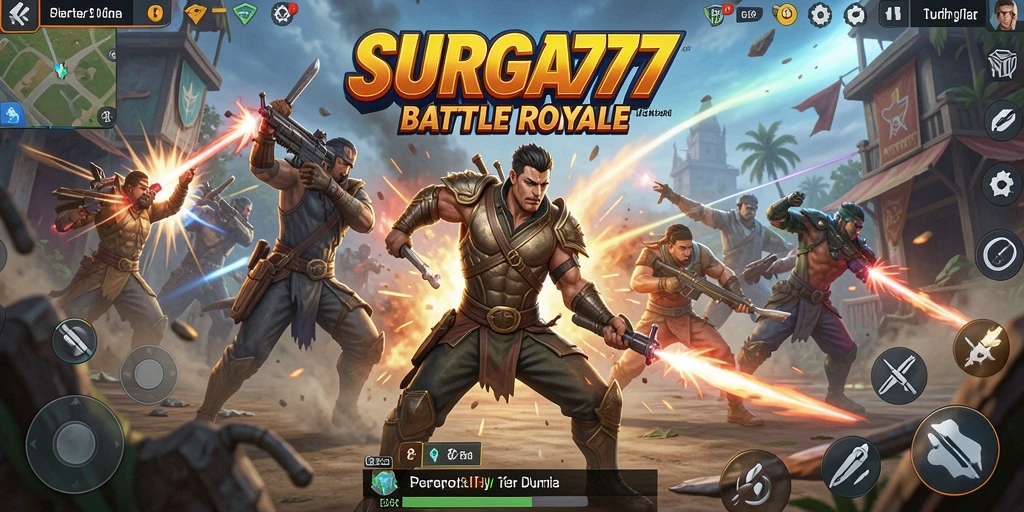 Tangkapan layar menunjukkan pertarungan menegangkan di SURGA77.