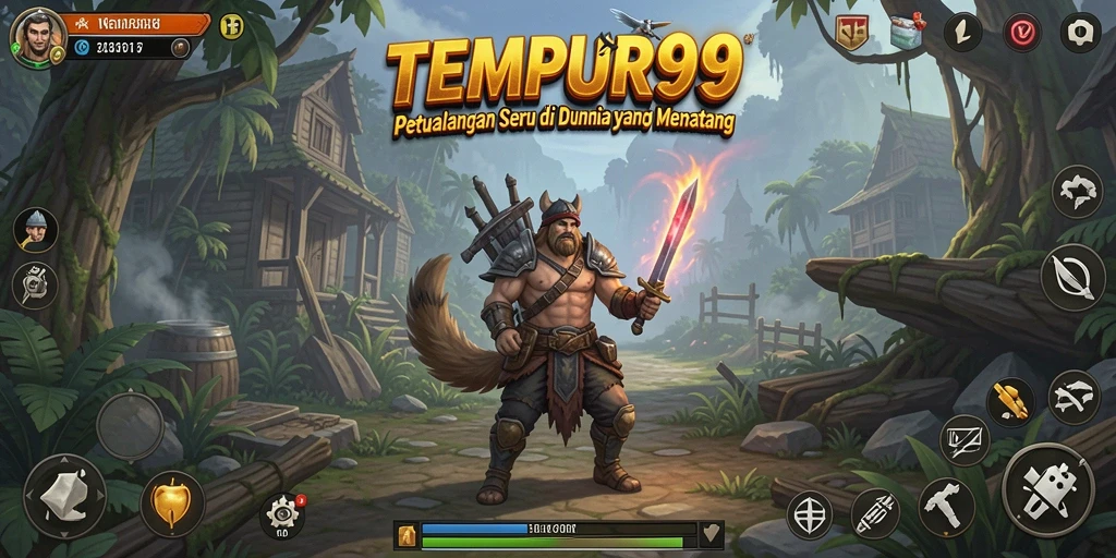 Tampilan gameplay TEMPUR99 yang penuh aksi dan petualangan.