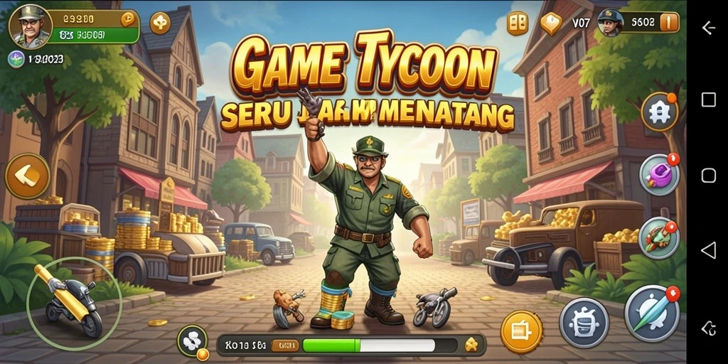 Screenshot menunjukkan gameplay Tycoon yang mengasyikkan dan menantang.