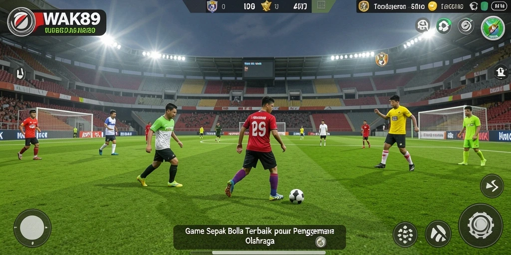 Screenshot gameplay WAK89 yang menampilkan aksi sepak bola yang mendebarkan.