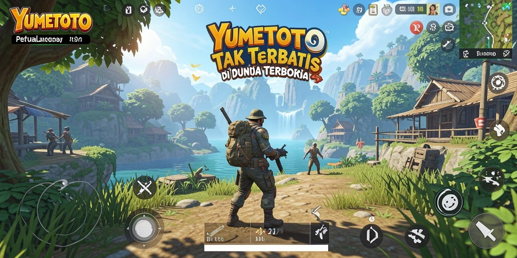 Tampilan gameplay <strong>YUMETOTO</strong> yang menampilkan petualangan seru di dunia terbuka.