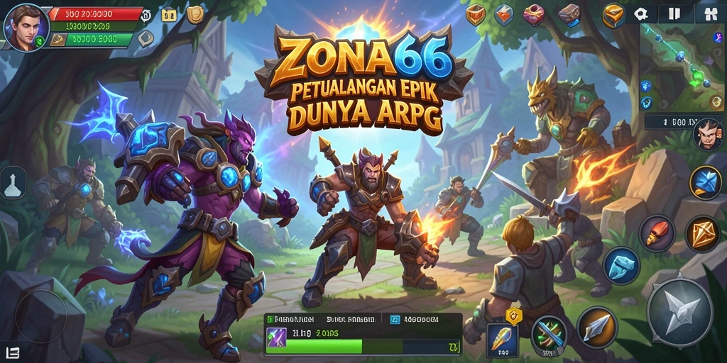 Screenshot ZONA66 menampilkan aksi pertarungan seru di dunia ARPG.